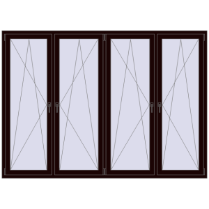 Buy Tilt-and-Turn 2500x1800 mm REHAU ENERGY-SAVING SYNEGO MD CHOCOLATE_BROWN two-sided
