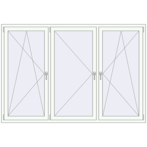 Buy Tilt-and-Turn 2200x1500 mm REHAU ENERGY-SAVING SYNEGO MD RAL 9016 Traffic white two-sided