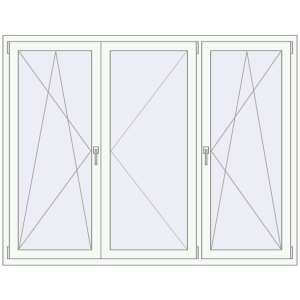 Buy Tilt-and-Turn 1920x1500 mm REHAU BRILLANT DESIGN RAL 9016 Traffic white two-sided