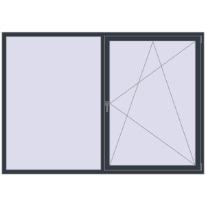 Buy Tilt-and-Turn 2310x1620 mm REHAU OPTIMUM EURO-DESIGN 70 ANTHRACITE_GREY_STRUKTURAL two-sided