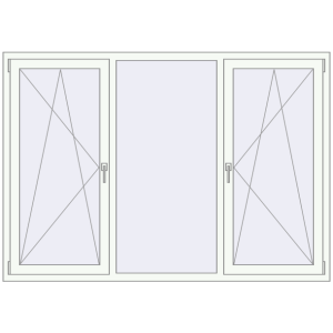 Buy Tilt-and-Turn 2000x1400 mm REHAU OPTIMUM EURO-DESIGN 70 RAL 9016 Traffic white two-sided