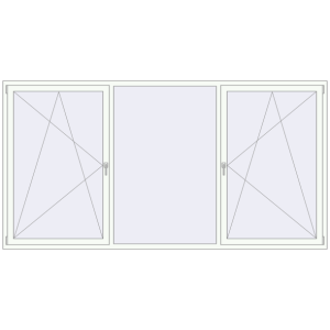 Buy Tilt-and-Turn 3080x1600 mm REHAU ENERGY-SAVING SYNEGO MD RAL 9016 Traffic white two-sided