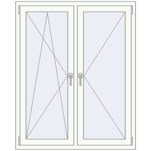 Buy Tilt-and-Turn 1160x1430 mm REHAU OPTIMUM EURO-DESIGN 70 RAL 9016 Traffic white two-sided