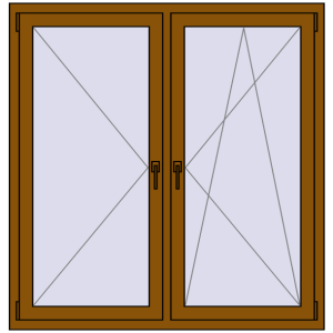 Buy Tilt-and-Turn 1350x1400 mm REHAU OPTIMUM EURO-DESIGN 70 GOLDEN OAK two-sided
