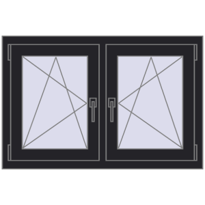 Zamów teraz Okna skrzydłowe 1005x665 mm REHAU ENERGY-SAVING SYNEGO MD BLACK_ULTI-MATT dwustronny