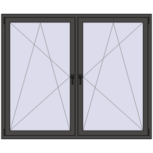 Buy Tilt-and-Turn 1755x1520 mm REHAU ENERGY-SAVING SYNEGO MD BASALT_GREY two-sided