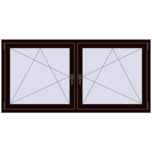 Buy Tilt-and-Turn 1770x860 mm REHAU ENERGY-SAVING SYNEGO MD CHOCOLATE_BROWN two-sided