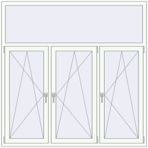 Buy Tilt-and-Turn 1800x1800 mm REHAU OPTIMUM EURO-DESIGN 70 RAL 9016 Traffic white two-sided