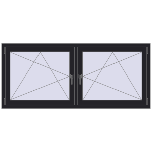 Zamów teraz Okna skrzydłowe 1840x770 mm REHAU ENERGY-SAVING SYNEGO MD BLACK_ULTI-MATT dwustronny