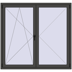 Buy Tilt-and-Turn 1600x1500 mm REHAU ENERGY-SAVING SYNEGO MD BASALT_GREY two-sided