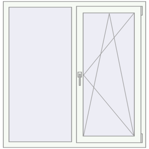 Zamów teraz Okna skrzydłowe 1300x1280 mm EPSILON OPTIMA RAL 9016 Traffic white dwustronny