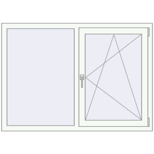 Okno plastikowe 1350x1000 mm Dwuskrzydłowe. Widok od środka Zamów teraz Okna skrzydłowe 1350x1000 mm EPSILON OPTIMA RAL 9016 Traffic white dwustronny