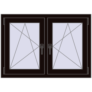 Zamów teraz Okna skrzydłowe 1065x725 mm REHAU ENERGY-SAVING SYNEGO MD BLACK_BROWN dwustronny