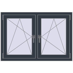 Zamów teraz Okna skrzydłowe 1185x785 mm REHAU ENERGY-SAVING SYNEGO MD ANTHRACITE_GREY_STRUKTURAL dwustronny
