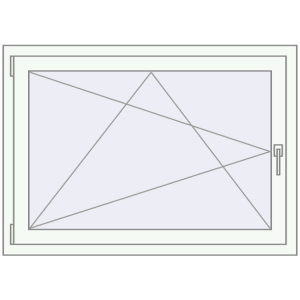 Okno plastikowe 1200x800 mm Jednoskrzydłowe. Widok od środka Zamów teraz Okna skrzydłowe 1200x800 mm EPSILON OPTIMA RAL 9016 Traffic white dwustronny