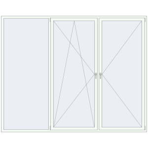 Buy Tilt-and-Turn 3000x2400 mm REHAU ENERGY-SAVING SYNEGO MD RAL 9016 Traffic white two-sided