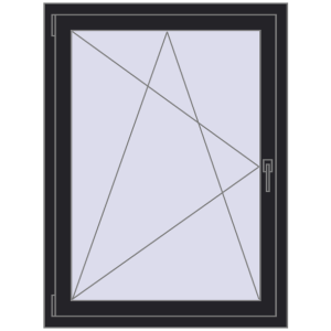 Buy Tilt-and-Turn 900x1200 mm REHAU ENERGY-SAVING SYNEGO MD BLACK_ULTI-MATT two-sided