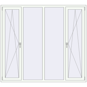 Buy Tilt-and-Turn 2000x1800 mm REHAU BRILLANT DESIGN RAL 9016 Traffic white two-sided