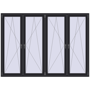 Buy Tilt-and-Turn 2500x1800 mm REHAU ENERGY-SAVING SYNEGO MD BLACK_ULTI-MATT two-sided