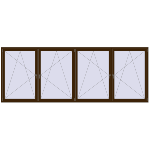 Buy Tilt-and-Turn 4000x1500 mm REHAU OPTIMUM EURO-DESIGN 70 DARK_OAK two-sided