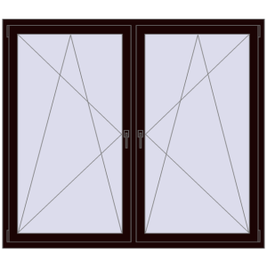 Zamów teraz Okna skrzydłowe 1840x1535 mm REHAU ENERGY-SAVING SYNEGO MD CHOCOLATE_BROWN dwustronny