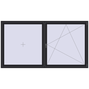 Buy Tilt-and-Turn 2600x1400 mm REHAU ENERGY-SAVING SYNEGO MD BLACK_ULTI-MATT two-sided
