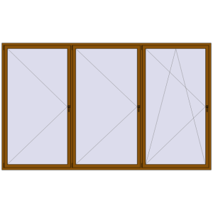 Buy Tilt-and-Turn 3800x2300 mm REHAU ENERGY-SAVING SYNEGO MD GOLDEN OAK two-sided