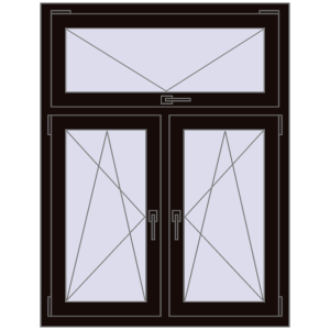 Buy Tilt-and-Turn 1000x1300 mm REHAU OPTIMUM EURO-DESIGN 70 BLACK_BROWN two-sided