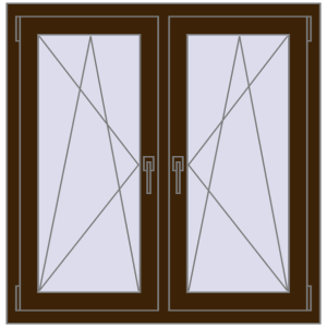 Okno plastikowe 1020x1040 mm Dwuskrzydłowe. Widok od środka Zamów teraz Okna skrzydłowe 1020x1040 mm REHAU ENERGY-SAVING SYNEGO MD DARK_OAK dwustronny