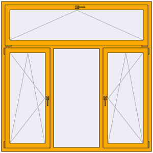 Buy Tilt-and-Turn 1800x1800 mm ALU STANDARD 72 RAL 1003 Signal yellow two-sided