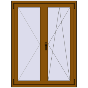 Buy Tilt-and-Turn 1020x1350 mm REHAU OPTIMUM EURO-DESIGN 70 GOLDEN OAK two-sided