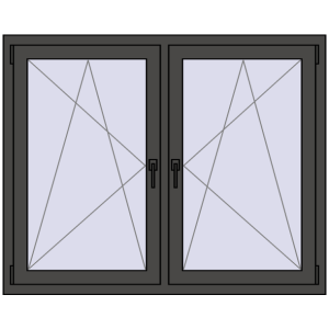 Zamów teraz Okna skrzydłowe 1410x1100 mm REHAU ENERGY-SAVING SYNEGO MD BASALT_GREY dwustronny