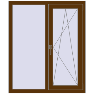 Buy Tilt-and-Turn 1000x1200 mm REHAU OPTIMUM EURO-DESIGN 70 WALNUT two-sided