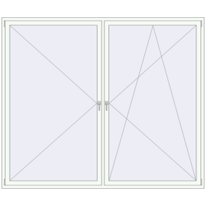 Buy Tilt-and-Turn 2600x2200 mm REHAU OPTIMUM EURO-DESIGN 70 RAL 9016 Traffic white two-sided