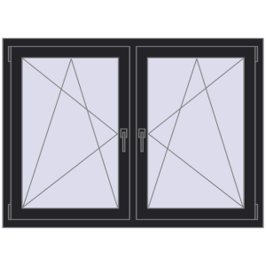 Zamów teraz Okna skrzydłowe 1380x980 mm REHAU ENERGY-SAVING SYNEGO MD BLACK_ULTI-MATT dwustronny