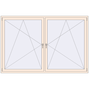 Buy Tilt-and-Turn 2300x1500 mm REHAU OPTIMUM EURO-DESIGN 70 CREAME_WHITE_50L-2 two-sided