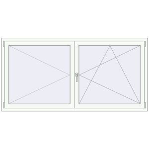 Buy Tilt-and-Turn 2000x1000 mm REHAU OPTIMUM EURO-DESIGN 70 RAL 9016 Traffic white two-sided