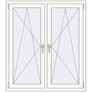 Okno plastikowe 1215x1295 mm Dwuskrzydłowe. Widok od środka Zamów teraz Okna skrzydłowe 1215x1295 mm REHAU ENERGY-SAVING SYNEGO MD DARK_OAK zewnętrzny