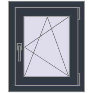 Buy Tilt-and-Turn 500x600 mm REHAU OPTIMUM EURO-DESIGN 70 ANTHRACITE_GREY_STRUKTURAL two-sided
