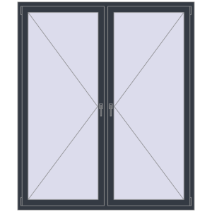 Buy Tilt-and-Turn 1700x2000 mm REHAU OPTIMUM EURO-DESIGN 70 ANTHRACITE_GREY_STRUKTURAL two-sided
