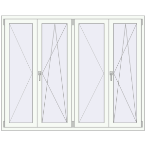 Buy Tilt-and-Turn 1848x1480 mm REHAU OPTIMUM EURO-DESIGN 70 RAL 9016 Traffic white two-sided