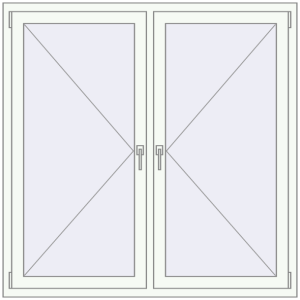 Buy Tilt-and-Turn 1430x1430 mm REHAU OPTIMUM EURO-DESIGN 70 RAL 9016 Traffic white two-sided