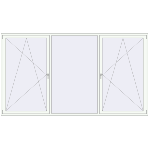 Buy Tilt-and-Turn 3200x1800 mm REHAU ENERGY-SAVING SYNEGO MD RAL 9016 Traffic white two-sided