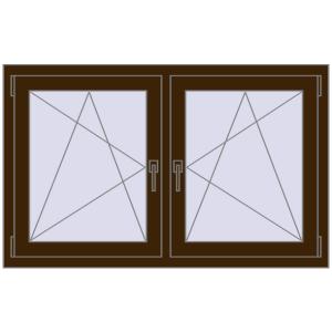 Zamów teraz Okna skrzydłowe 1335x785 mm REHAU ENERGY-SAVING SYNEGO MD DARK_OAK dwustronny