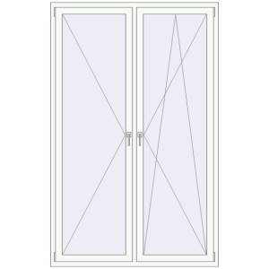 Buy Tilt-and-Turn 1500x2300 mm REHAU ENERGY-SAVING SYNEGO MD RAL 9016 Traffic white two-sided