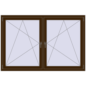 Buy Tilt-and-Turn 1770x1160 mm REHAU ENERGY-SAVING SYNEGO MD DARK_OAK two-sided