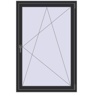 Buy Tilt-and-Turn 1000x1500 mm REHAU OPTIMUM EURO-DESIGN 70 ANTHRACITE_GREY_GLATT two-sided