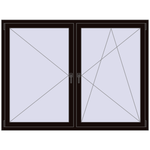 Buy Tilt-and-Turn 1800x1350 mm REHAU OPTIMUM EURO-DESIGN 70 BLACK_BROWN two-sided