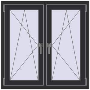 Zamów teraz Okna skrzydłowe 1000x1000 mm REHAU OPTIMUM EURO-DESIGN 70 ANTHRACITE_GREY_GLATT dwustronny