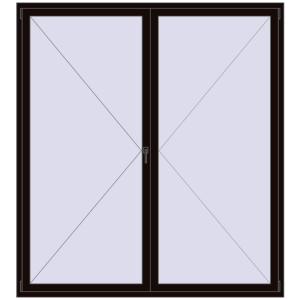Buy Tilt-and-Turn 2000x2200 mm REHAU OPTIMUM EURO-DESIGN 70 BLACK_BROWN two-sided